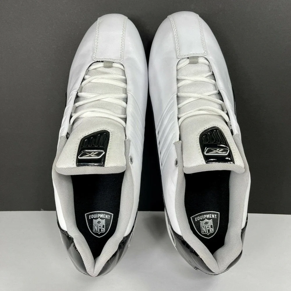 Reebok NFL Equipment Men's Size 13 Football Shoes Cleats White Leather - Picture 5 of 8